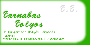 barnabas bolyos business card