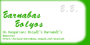 barnabas bolyos business card